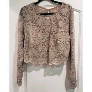 City Studio Gold Crop‎ Top Blouse - Size 18W, NWOT Glitter Party Cocktail Date